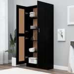 Casa si Gradina - Mobilier - Biblioteci si rafturi - Biblioteci - Biblioteca, negru, 82,5 x 30,5 x 185,5 cm, PAL - Infinity.ro
