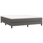 Casa si Gradina - Mobilier - Paturi si accesorii - Paturi - Pat box spring cu saltea, gri, 180x200 cm, piele ecologica - Infinity.ro