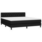 Casa si Gradina - Mobilier - Paturi si accesorii - Paturi - Pat cu arcuri, saltea si LED, negru, 160x200 cm, textil - Infinity.ro