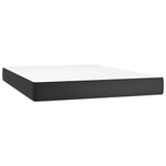 Casa si Gradina - Mobilier - Paturi si accesorii - Paturi - Pat continental cu saltea & LED, negru, 140x190 cm, piele eco - Infinity.ro
