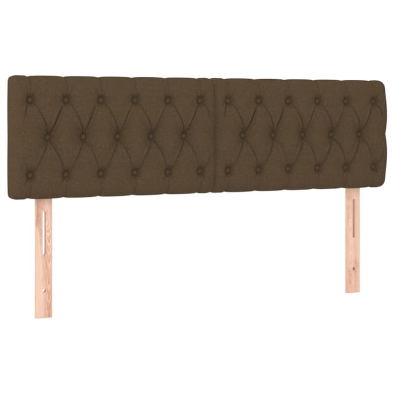 Casa si Gradina - Mobilier - Paturi si accesorii - Paturi - Pat cu arcuri, saltea si LED, maro inchis, 160x200 cm, textil - Infinity.ro