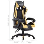Casa si Gradina - Mobilier - Scaune si fotolii - Scaune - Scaun de racing suport picioare auriu/negru piele ecologica - Infinity.ro
