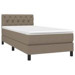 Casa si Gradina - Mobilier - Paturi si accesorii - Paturi - Pat box spring cu saltea, gri taupe, 80x200 cm, textil - Infinity.ro