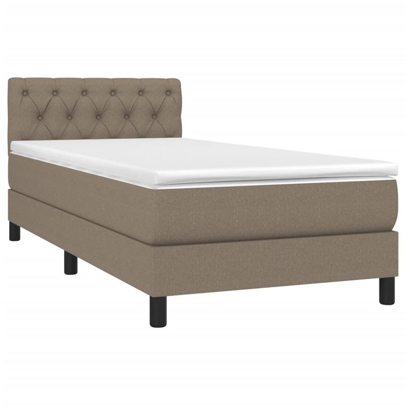 Casa si Gradina - Mobilier - Paturi si accesorii - Paturi - Pat box spring cu saltea, gri taupe, 80x200 cm, textil - Infinity.ro