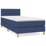 Casa si Gradina - Mobilier - Paturi si accesorii - Paturi - Pat box spring cu saltea, albastru, 100x200 cm, textil - Infinity.ro