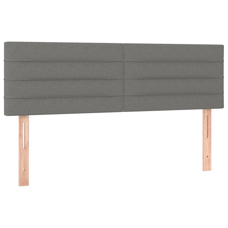 Casa si Gradina - Mobilier - Paturi si accesorii - Paturi - Pat cu arcuri, saltea si LED, gri inchis, 140x200 cm, textil - Infinity.ro