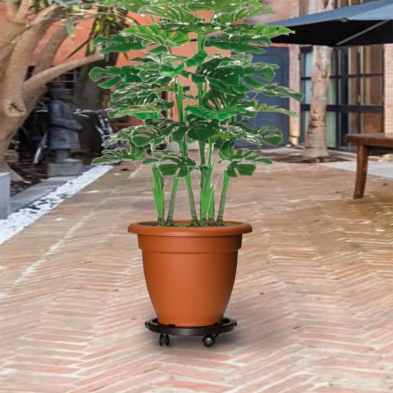 Casa si Gradina - Gradinarit si plante - Plante si ghivece - Ghivece si suporturi - Carucior pentru plante cu roti, diametru 30 cm, negru, 170 kg - Infinity.ro