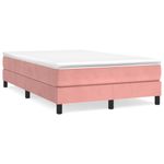 Casa si Gradina - Mobilier - Paturi si accesorii - Paturi - Pat box spring cu saltea, roz, 120x200 cm, catifea - Infinity.ro