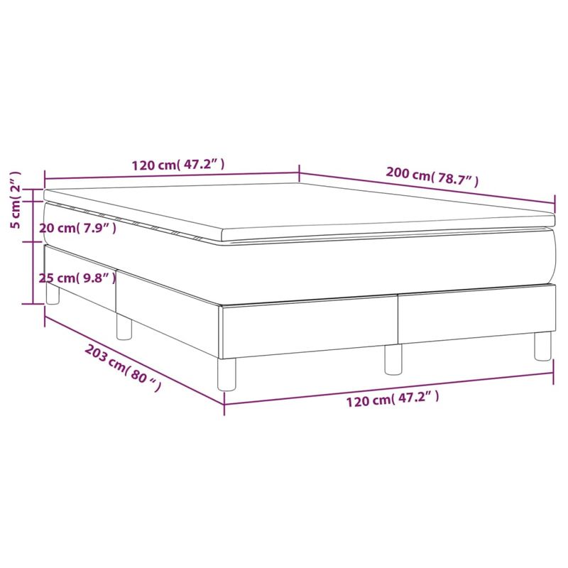 Casa si Gradina - Mobilier - Paturi si accesorii - Paturi - Pat box spring cu saltea, roz, 120x200 cm, catifea - Infinity.ro