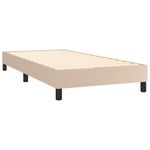 Casa si Gradina - Mobilier - Paturi si accesorii - Paturi - Pat continental cu saltea si LED cappuccino 80x200 cm piele eco - Infinity.ro