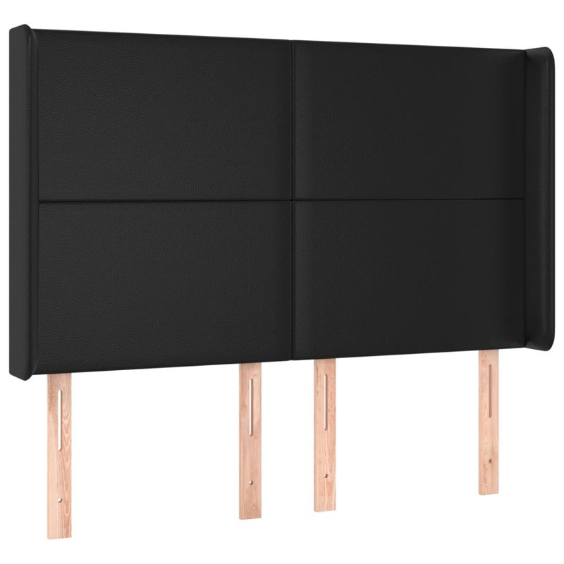 Casa si Gradina - Mobilier - Paturi si accesorii - Paturi - Pat cu arcuri, saltea si LED, negru, 140x200cm, piele ecologica - Infinity.ro