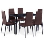 Casa si Gradina - Mobilier - Seturi de mobilier - Seturi bucatarie - Set mobilier de bucatarie, 7 piese, maro - Infinity.ro