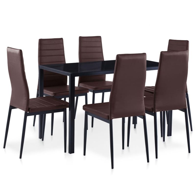 Casa si Gradina - Mobilier - Seturi de mobilier - Seturi bucatarie - Set mobilier de bucatarie, 7 piese, maro - Infinity.ro