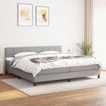 Casa si Gradina - Mobilier - Paturi si accesorii - Paturi - Pat continental, gri deschis, 180x200 cm, material textil - Infinity.ro