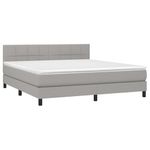 Casa si Gradina - Mobilier - Paturi si accesorii - Paturi - Pat continental, gri deschis, 180x200 cm, material textil - Infinity.ro