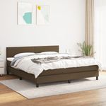 Casa si Gradina - Mobilier - Paturi si accesorii - Paturi - Pat continental cu saltea maro inchis 180x200cm material textil - Infinity.ro