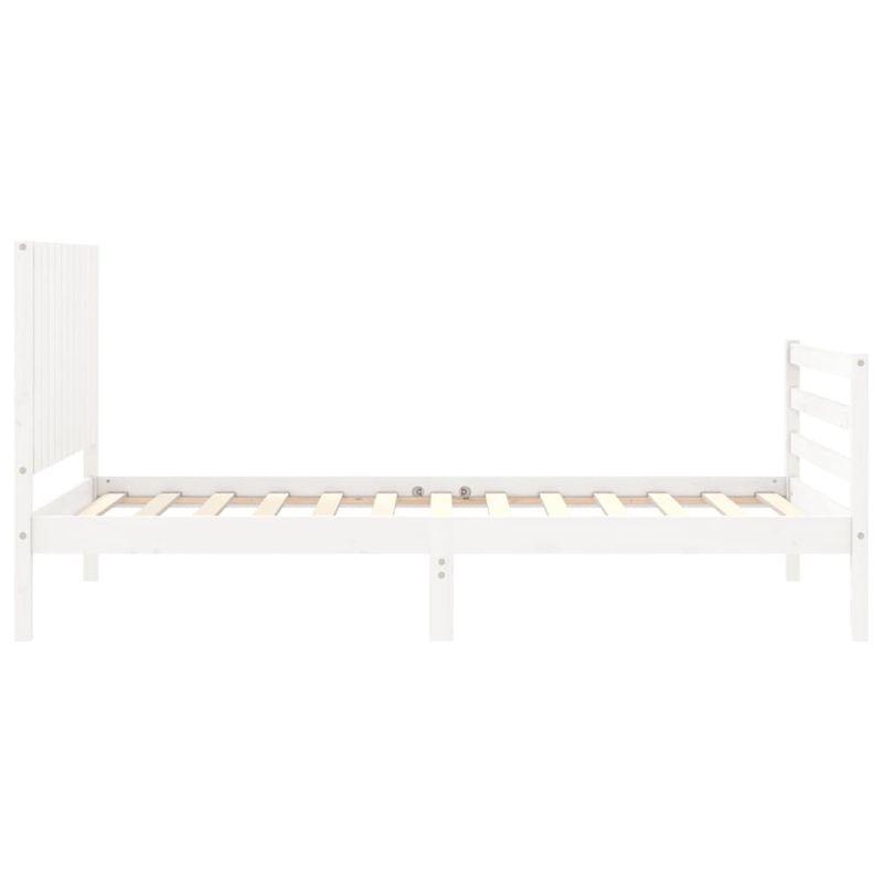 Casa si Gradina - Mobilier - Paturi si accesorii - Paturi - Cadru de pat cu tablie, alb, 100x200 cm, lemn masiv - Infinity.ro