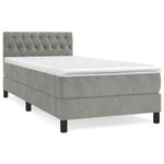 Casa si Gradina - Mobilier - Paturi si accesorii - Paturi - Pat box spring cu saltea, gri deschis, 90x200 cm, catifea - Infinity.ro