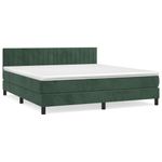 Casa si Gradina - Mobilier - Paturi si accesorii - Paturi - Pat box spring cu saltea, verde inchis, 180x200 cm, catifea - Infinity.ro