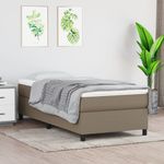 Casa si Gradina - Mobilier - Paturi si accesorii - Paturi - Pat box spring cu saltea, gri taupe, 80x200 cm, textil - Infinity.ro