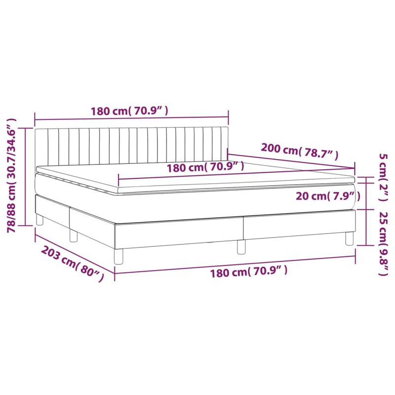 Casa si Gradina - Mobilier - Paturi si accesorii - Paturi - Pat box spring cu saltea, verde inchis, 180x200 cm, catifea - Infinity.ro