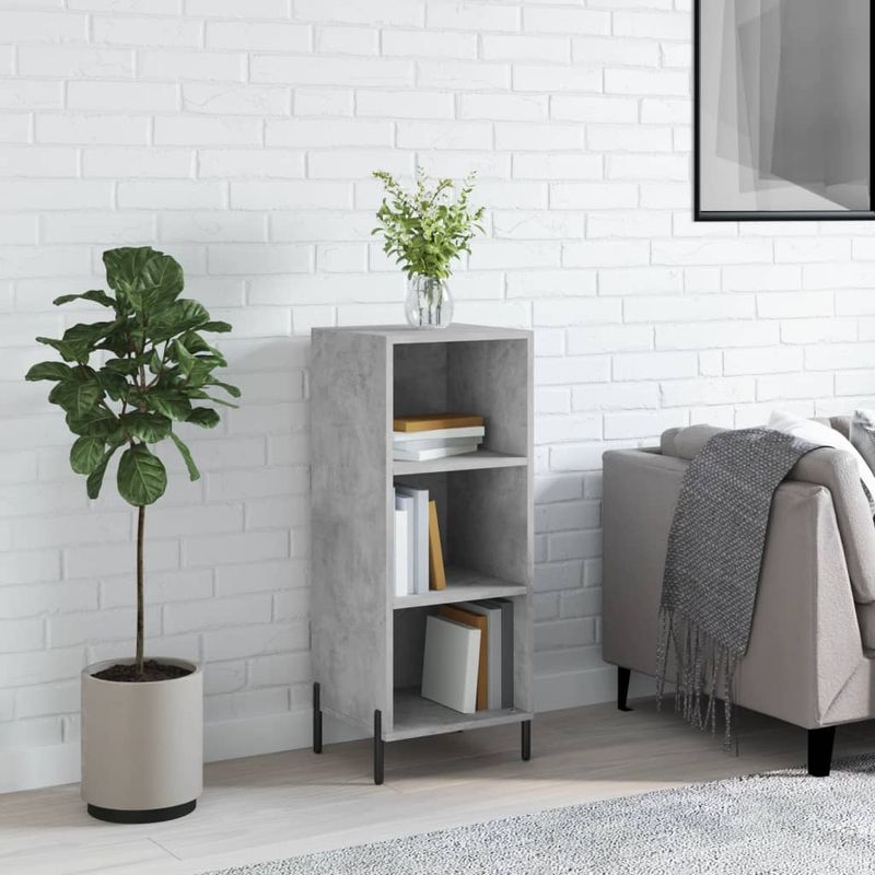 Casa si Gradina - Mobilier - Comode si corpuri - Comode - Servanta, gri beton, 34,5x32,5x90 cm, lemn prelucrat - Infinity.ro