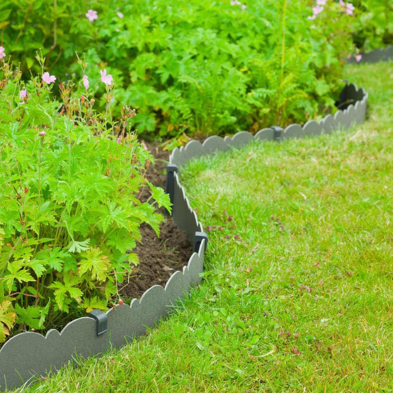 Casa si Gradina - Gradina si terasa - Garduri, panouri si accesorii - Nature Borduri de gradina decorative, 0,13 x 12 m, 3 mm, gri - Infinity.ro