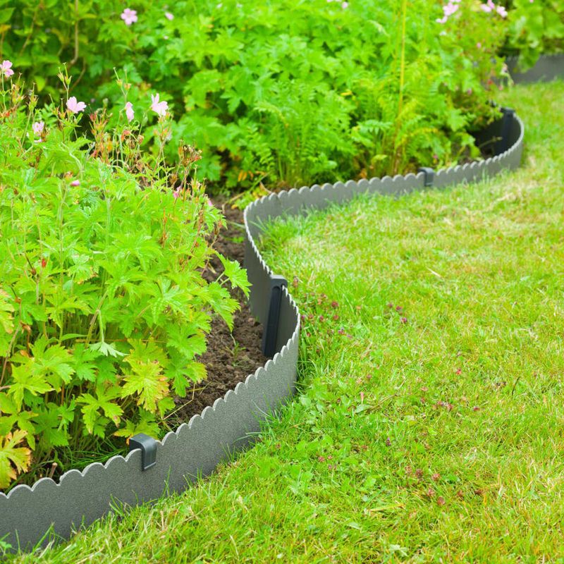 Casa si Gradina - Gradina si terasa - Garduri, panouri si accesorii - Nature Borduri de gradina decorative, 0,13 x 12 m, 3 mm, gri - Infinity.ro