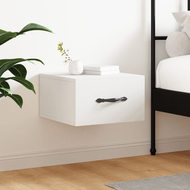Casa si Gradina - Mobilier - Comode si corpuri - Noptiere - Noptiera de perete, alb, 35x35x20 cm - Infinity.ro