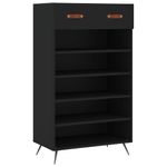Casa si Gradina - Mobilier - Dulapuri si sifoniere - Dulapuri pantofi - Pantofar, negru, 60x35x105 cm, lemn compozit - Infinity.ro