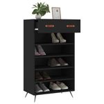 Casa si Gradina - Mobilier - Dulapuri si sifoniere - Dulapuri pantofi - Pantofar, negru, 60x35x105 cm, lemn compozit - Infinity.ro