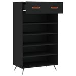 Casa si Gradina - Mobilier - Dulapuri si sifoniere - Dulapuri pantofi - Pantofar, negru, 60x35x105 cm, lemn compozit - Infinity.ro