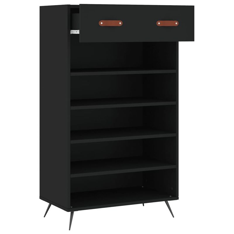 Casa si Gradina - Mobilier - Dulapuri si sifoniere - Dulapuri pantofi - Pantofar, negru, 60x35x105 cm, lemn compozit - Infinity.ro