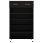 Casa si Gradina - Mobilier - Dulapuri si sifoniere - Dulapuri pantofi - Pantofar, negru, 60x35x105 cm, lemn compozit - Infinity.ro