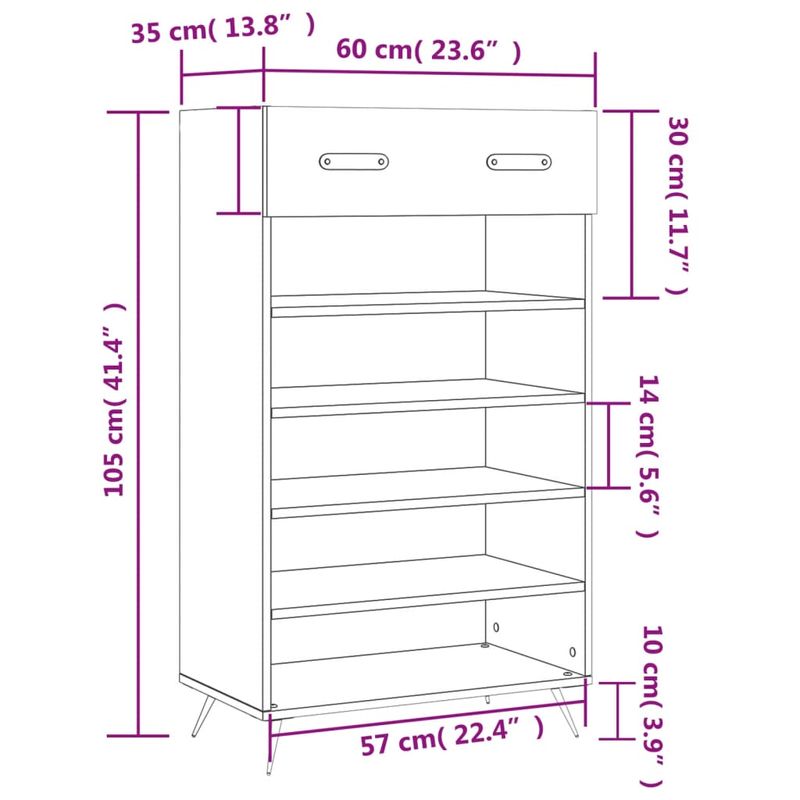 Casa si Gradina - Mobilier - Dulapuri si sifoniere - Dulapuri pantofi - Pantofar, negru, 60x35x105 cm, lemn compozit - Infinity.ro