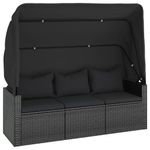 Casa si Gradina - Gradina si terasa - Mobilier exterior - Seturi mobila gradina - Set mobilier de gradina cu perne, 4 piese, negru, poliratan - Infinity.ro
