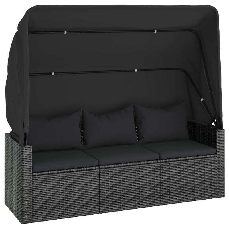 Casa si Gradina - Gradina si terasa - Mobilier exterior - Seturi mobila gradina - Set mobilier de gradina cu perne, 4 piese, negru, poliratan - Infinity.ro