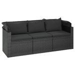 Casa si Gradina - Gradina si terasa - Mobilier exterior - Seturi mobila gradina - Set mobilier de gradina cu perne, 4 piese, negru, poliratan - Infinity.ro