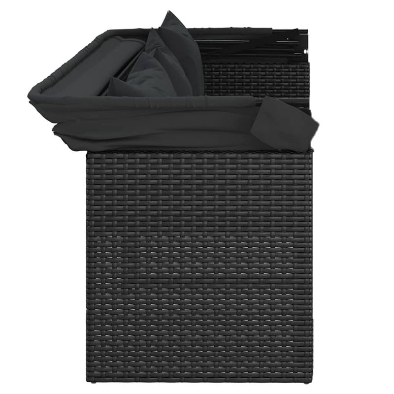 Casa si Gradina - Gradina si terasa - Mobilier exterior - Seturi mobila gradina - Set mobilier de gradina cu perne, 4 piese, negru, poliratan - Infinity.ro