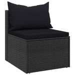 Casa si Gradina - Gradina si terasa - Mobilier exterior - Seturi mobila gradina - Set mobilier de gradina cu perne, 4 piese, negru, poliratan - Infinity.ro