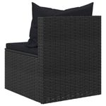 Casa si Gradina - Gradina si terasa - Mobilier exterior - Seturi mobila gradina - Set mobilier de gradina cu perne, 4 piese, negru, poliratan - Infinity.ro