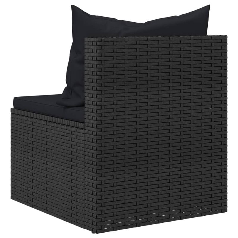 Casa si Gradina - Gradina si terasa - Mobilier exterior - Seturi mobila gradina - Set mobilier de gradina cu perne, 4 piese, negru, poliratan - Infinity.ro