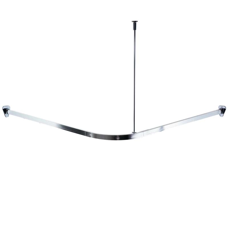 Casa si Gradina - Sanitare - Suporturi si accesorii baie - Accesorii baie - RIDDER Bara perdea dus universala pentru colt, cu carlige, crom, 52500 - Infinity.ro