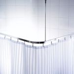 Casa si Gradina - Sanitare - Suporturi si accesorii baie - Accesorii baie - RIDDER Bara perdea dus universala pentru colt, cu carlige, crom, 52500 - Infinity.ro