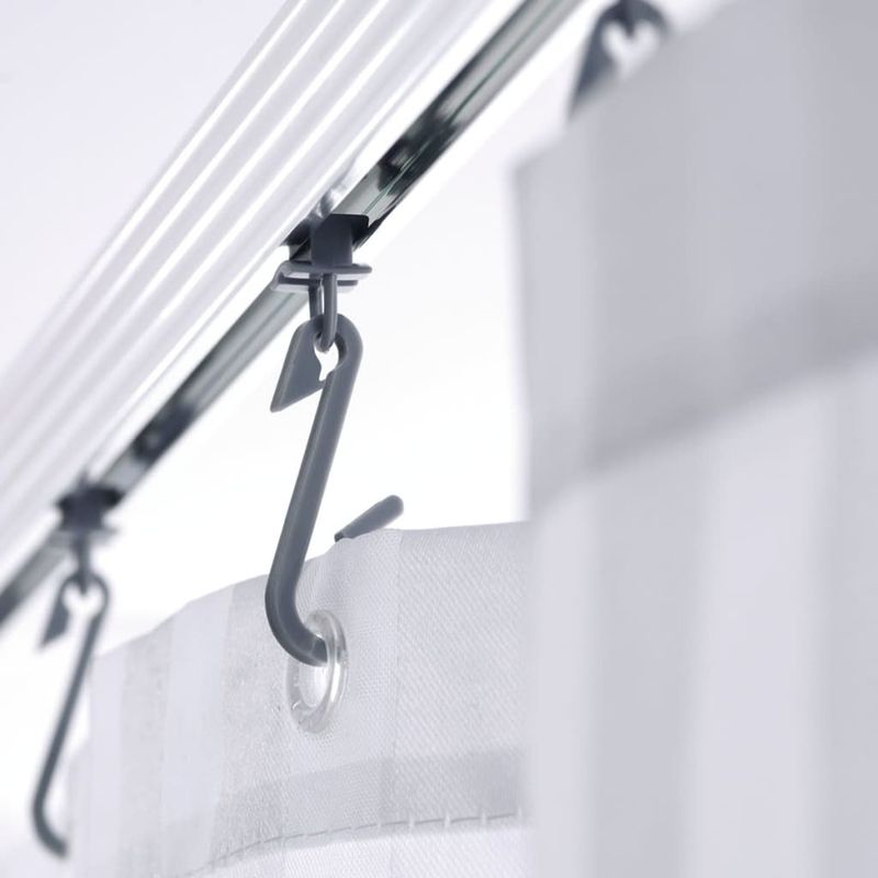 Casa si Gradina - Sanitare - Suporturi si accesorii baie - Accesorii baie - RIDDER Bara perdea dus universala pentru colt, cu carlige, crom, 52500 - Infinity.ro