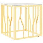 Casa si Gradina - Mobilier - Mese si birouri - Masute de cafea - Masa de cafea, auriu, 50x50x50 cm, otel inoxidabil și sticla - Infinity.ro
