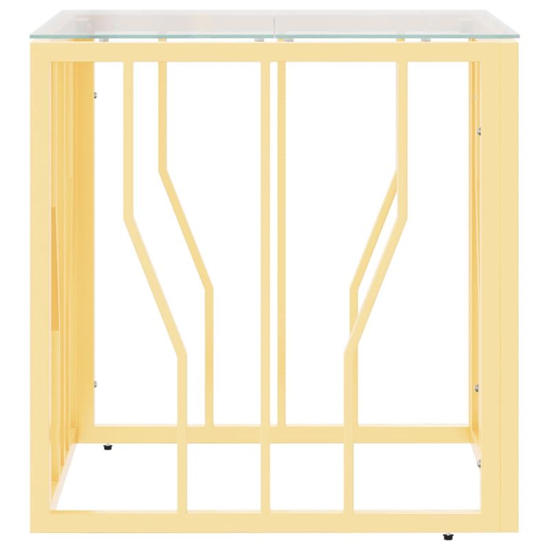 Casa si Gradina - Mobilier - Mese si birouri - Masute de cafea - Masa de cafea, auriu, 50x50x50 cm, otel inoxidabil și sticla - Infinity.ro