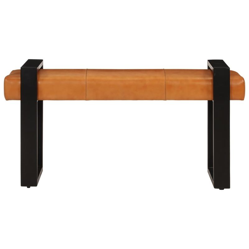 Casa si Gradina - Mobilier - Canapele si coltare - Banchete - Banca, negru si maro, 110 cm, piele naturala de capra - Infinity.ro