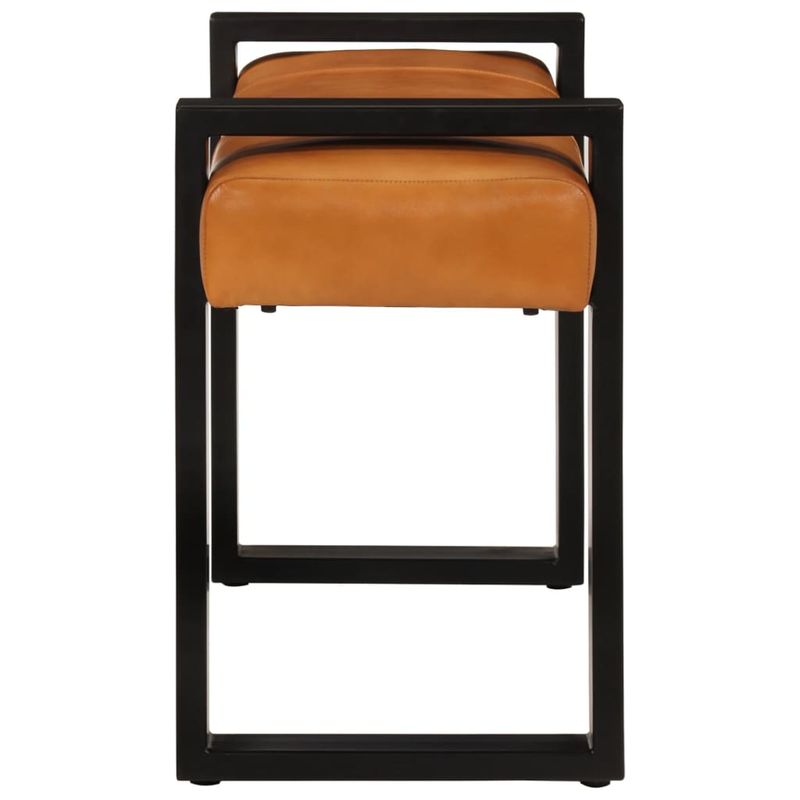 Casa si Gradina - Mobilier - Canapele si coltare - Banchete - Banca, negru si maro, 110 cm, piele naturala de capra - Infinity.ro