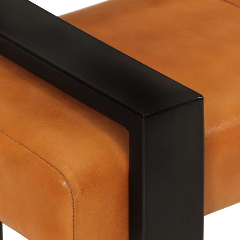 Casa si Gradina - Mobilier - Canapele si coltare - Banchete - Banca, negru si maro, 110 cm, piele naturala de capra - Infinity.ro